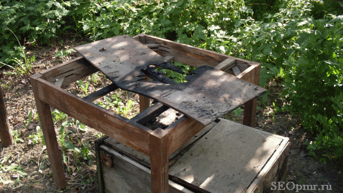 Случайный шашлычок: сгоревший ненужный стол