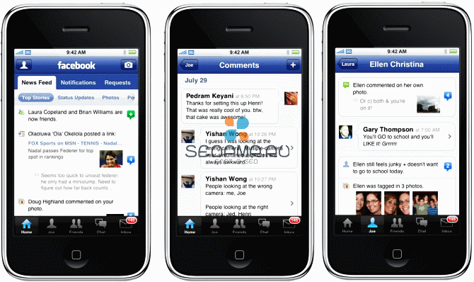 В мобильной версии Facebook появилась кнопка "Поделиться"