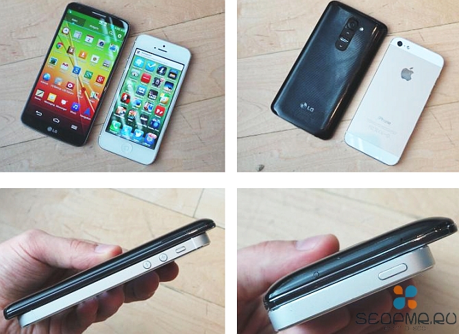 LG G2 против Fpple iPhone 5